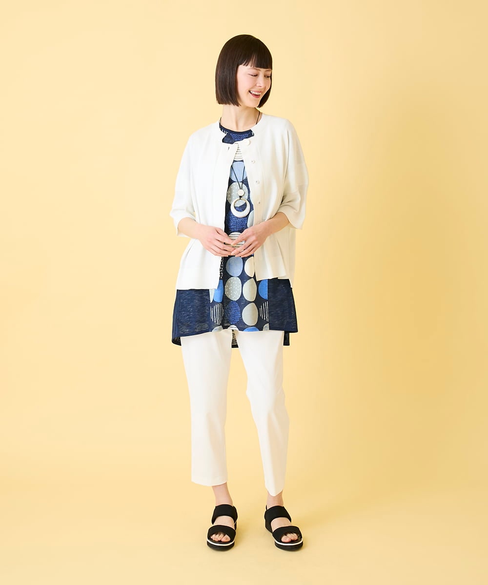 RBLGE55190 HIROKO BIS(ヒロコ ビス) エアリーフィット2WAYストレッチパンツ ホワイト