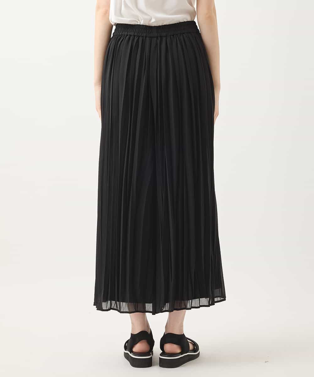RBLHA12230 HIROKO BIS(ヒロコ ビス) ジョーゼットプリーツワイドパンツ /洗える ブラック
