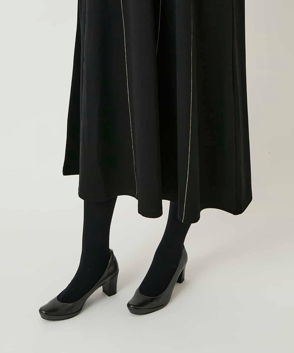 RBPAE42490 HIROKO BIS(ヒロコ ビス) ラインアクセント切り替えデザインポンチワンピース /洗える ブラック