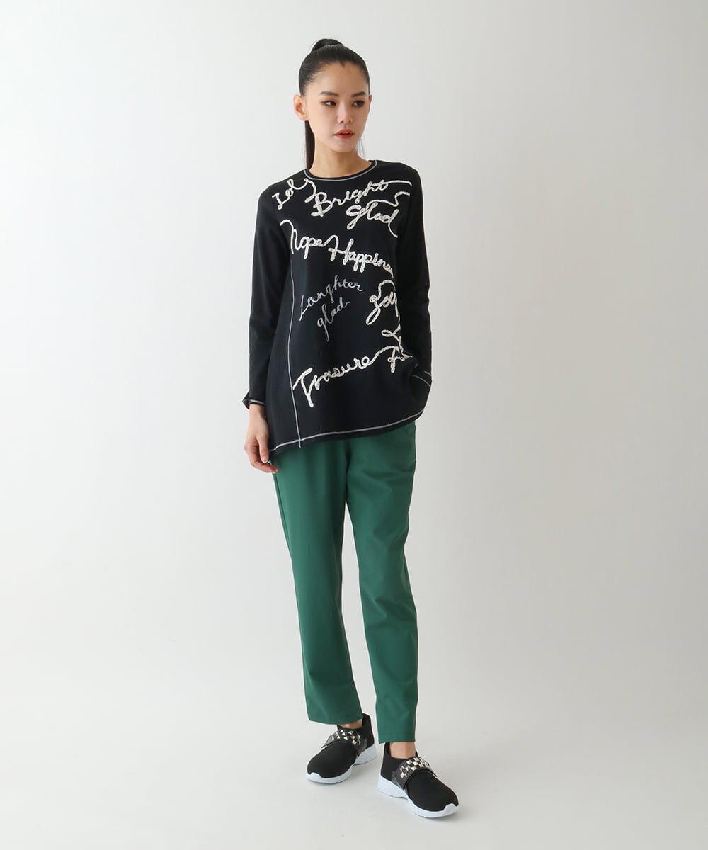 RELDA80230 HIROKO BIS(ヒロコ ビス) ベンツスリットクロップドパンツ グリーン