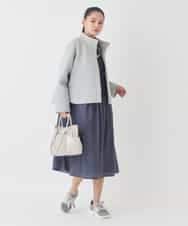 REPDD53360 HIROKO BIS(ヒロコ ビス) 異素材MIXジャージーワンピース /洗える ネイビー