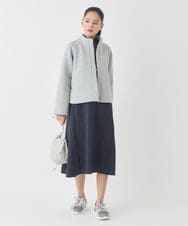 RETDD50330 HIROKO BIS(ヒロコ ビス) ラウンドヘムショートブルゾン /洗える ネイビー