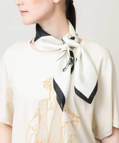 RG3HE02150 TRUNK HIROKO KOSHINO イラストプリントスカーフ