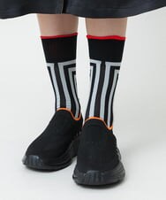 RG8GD01039 TRUNK HIROKO KOSHINO(ヒロココシノ) ストライプジャカードソックス ブラック