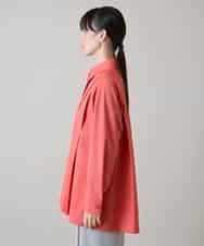 RHBAG21490 HIROKO KOSHINO(ヒロココシノ) タックアクセントフレアブラウス /日本製/洗える オレンジ
