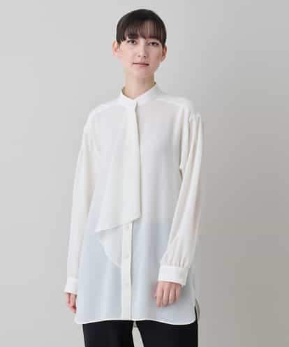 RHBED52450 HIROKO KOSHINO ドレープタイシフォンブラウス /日本製/洗える