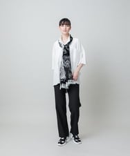 RHBFD03540 HIROKO KOSHINO(ヒロココシノ) ダブルポケットサッカーライクシャツ /日本製/洗える ホワイト