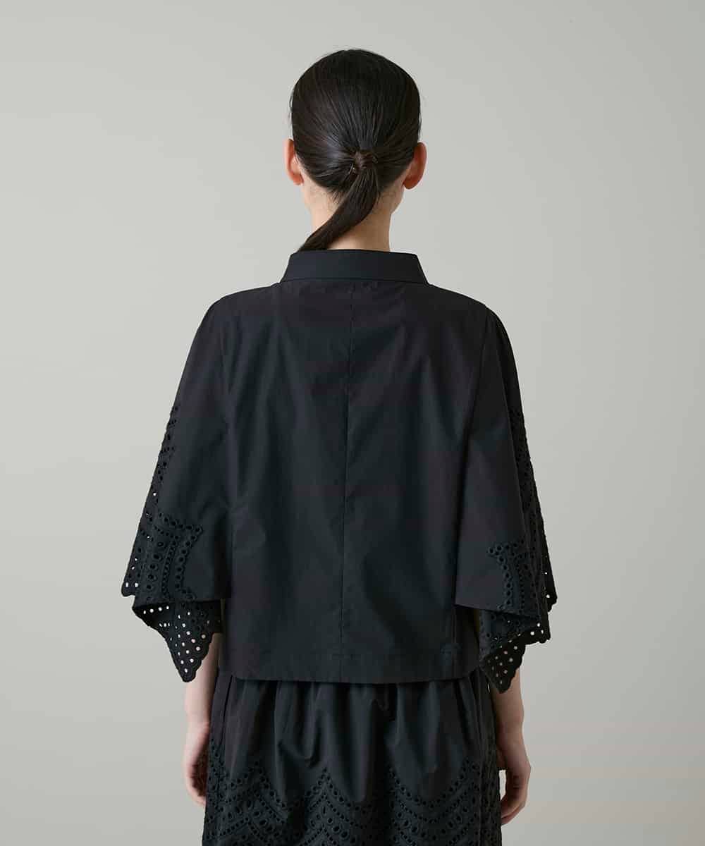 RHBGE31630 HIROKO KOSHINO(ヒロココシノ) アイレット刺繍デザインブラウス ブラック