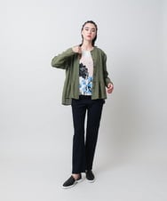 RHBIE11450 HIROKO KOSHINO(ヒロココシノ) ピンタックバンドカラーシャツ/洗える レッド