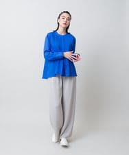 RHBIE11450 HIROKO KOSHINO(ヒロココシノ) ピンタックバンドカラーシャツ/洗える レッド