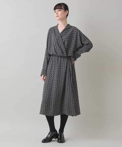RHEAF06980 HIROKO KOSHINO バックジョーゼットカシュクールワンピース/日本製