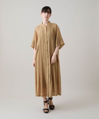RHEHE01890 HIROKO KOSHINO 立体プリーツシアーワンピース /洗える