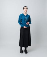 RHFAD05450 HIROKO KOSHINO(ヒロココシノ) ダーツアクセントニットプルオーバー /洗える ブルー
