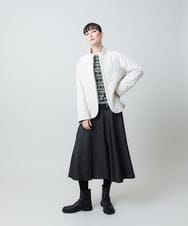 RHHED42490 HIROKO KOSHINO(ヒロココシノ) デニムライクジャージーフレアスカート/日本製/洗える ブラック