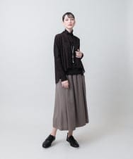 RHHJE23540 HIROKO KOSHINO(ヒロココシノ) エアリーチェックフレアスカート/日本製/洗える ベージュ