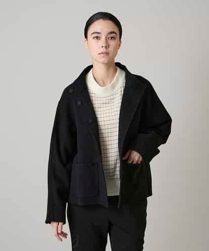 RHJAF11790 HIROKO KOSHINO カシミヤ混ライトリバーショートコート
