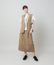 RHJHE03540 HIROKO KOSHINO(ヒロココシノ) ノーブルラインデザインベスト /日本製/洗える ベージュ