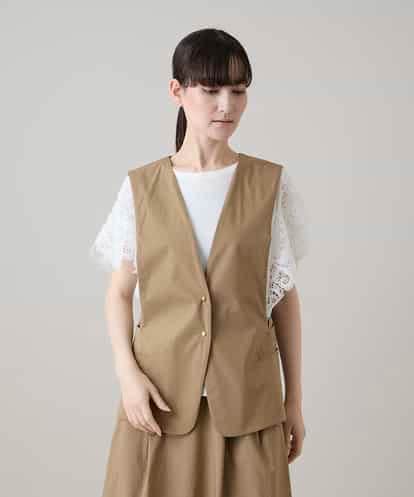 RHJHE03540 HIROKO KOSHINO ノーブルラインデザインベスト /日本製/洗える