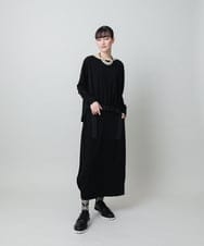 RHKFD06390 HIROKO KOSHINO(ヒロココシノ) ヘムリボンギャザープルオーバー /日本製/洗える ブラック
