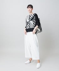 RHKGE20390 HIROKO KOSHINO(ヒロココシノ) ジオメトリックプリントカットソー/日本製/洗える ホワイト