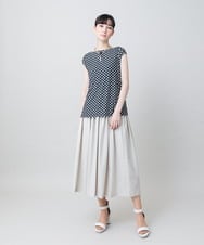 RHKGF27290 HIROKO KOSHINO(ヒロココシノ) ドットソフトチュールカットソー/日本製/洗える ブラック