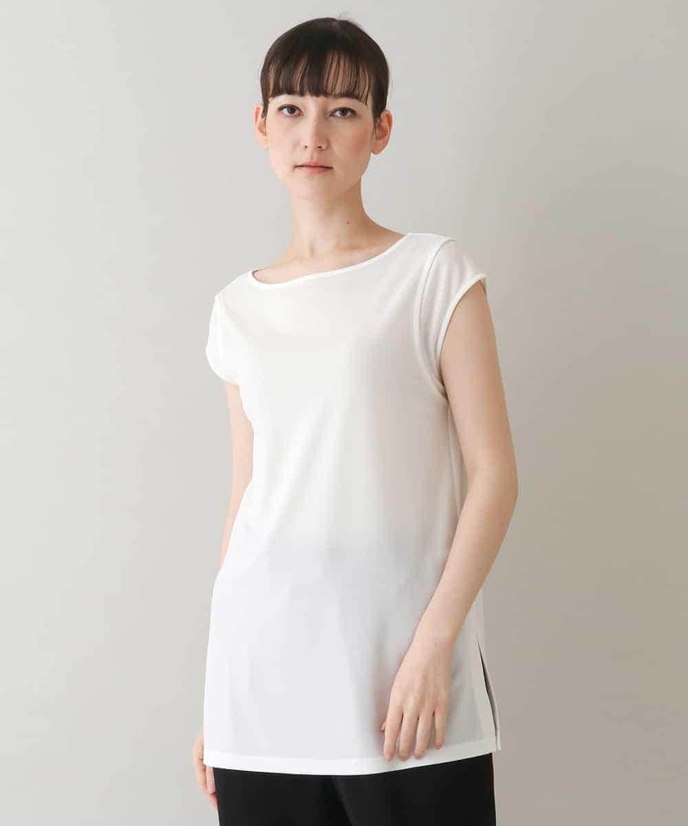 RHKGV10220 HIROKO KOSHINO(ヒロココシノ) 【日本製/洗える】パイピングポイントインナーカットソー ホワイト