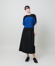 RHKHE07390 HIROKO KOSHINO(ヒロココシノ) 幾何柄プリントコンパクトプルオーバー /日本製/洗える ブルー