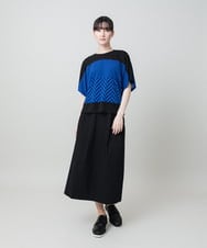 RHKHE07390 HIROKO KOSHINO(ヒロココシノ) 幾何柄プリントコンパクトプルオーバー /日本製/洗える ブルー