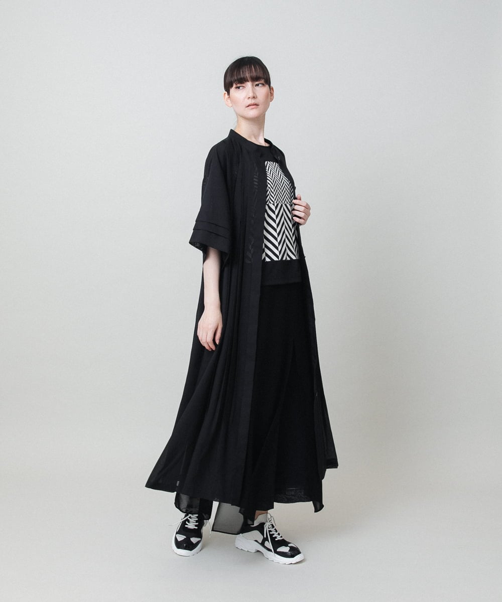 RHKHE07390 HIROKO KOSHINO(ヒロココシノ) 幾何柄プリントコンパクトプルオーバー /日本製/洗える ブルー