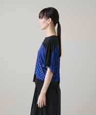 RHKHE07390 HIROKO KOSHINO(ヒロココシノ) 幾何柄プリントコンパクトプルオーバー /日本製/洗える ブルー