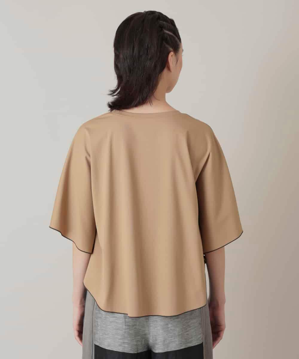 RHKIE14260 HIROKO KOSHINO(ヒロココシノ) ケープシルエットカットソー/日本製/洗える ベージュ