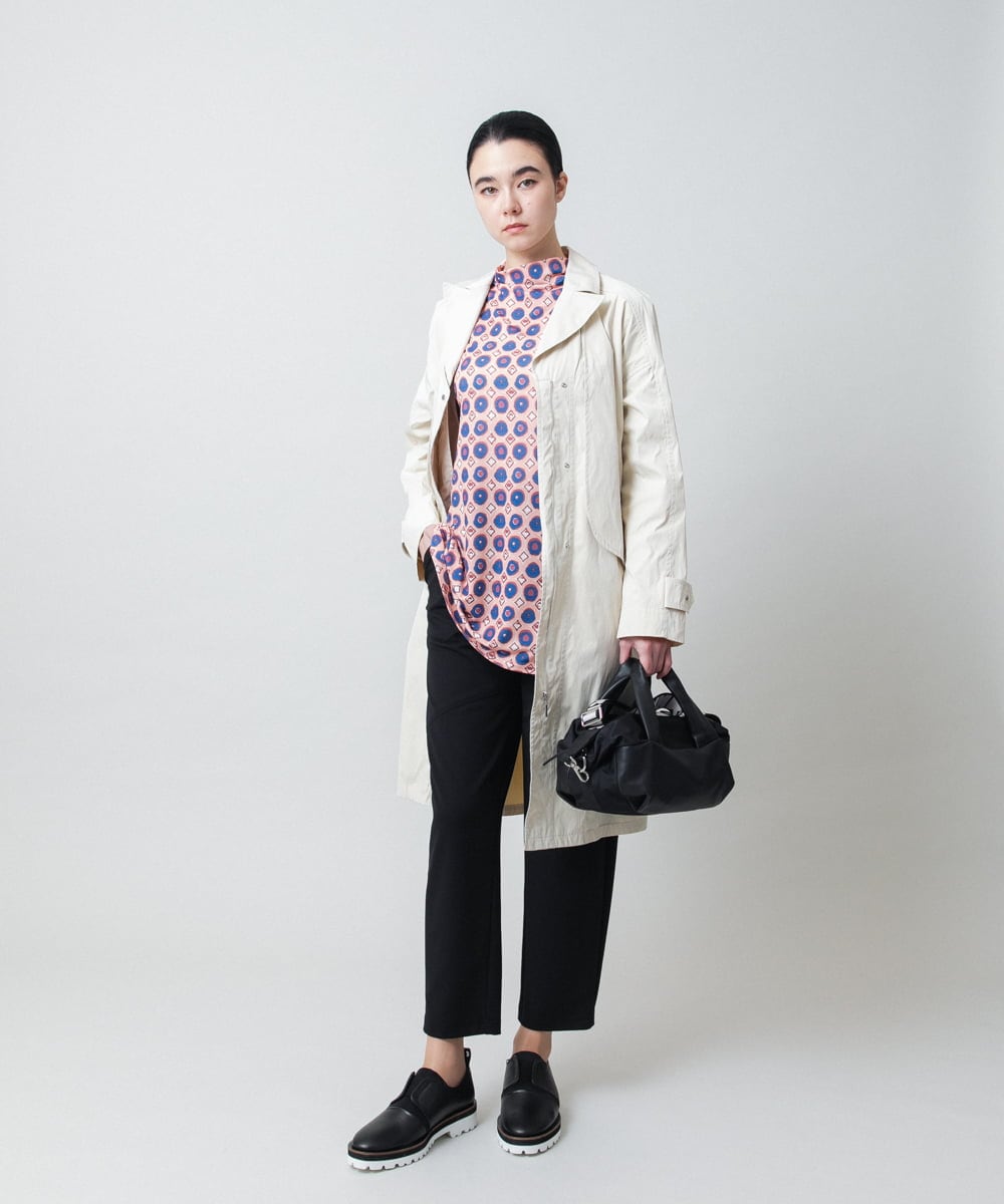 RHPED52430 HIROKO KOSHINO(ヒロココシノ) 【ブラック：WEB/京王百貨店新宿店限定カラー】ドットスクエアAラインデザインチュニック /日本製/洗える ピンク
