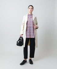RHPED52430 HIROKO KOSHINO(ヒロココシノ) 【ブラック：WEB/京王百貨店新宿店限定カラー】ドットスクエアAラインデザインチュニック /日本製/洗える ピンク