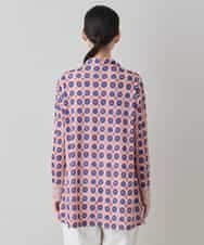 RHPED52430 HIROKO KOSHINO(ヒロココシノ) 【ブラック：WEB/京王百貨店新宿店限定カラー】ドットスクエアAラインデザインチュニック /日本製/洗える ピンク