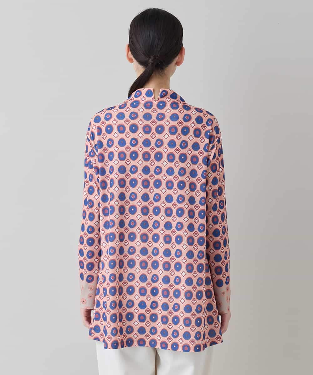 RHPED52430 HIROKO KOSHINO(ヒロココシノ) 【ブラック：WEB/京王百貨店新宿店限定カラー】ドットスクエアAラインデザインチュニック /日本製/洗える ピンク