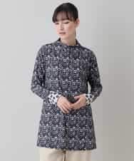 RHPED52430 HIROKO KOSHINO(ヒロココシノ) 【ブラック：WEB/京王百貨店新宿店限定カラー】ドットスクエアAラインデザインチュニック /日本製/洗える ブラック