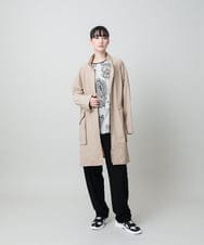 RHPFD03520 HIROKO KOSHINO(ヒロココシノ) ボタニカルプリントチュニック丈ブラウス /日本製/洗える ブラック