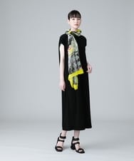 RHPGV10420 HIROKO KOSHINO(ヒロココシノ) 【日本製】フレンチスリーブシルエットワンピース ブラック