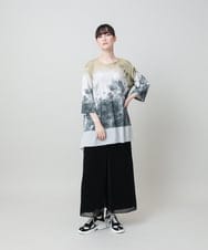 RHPHE05490 HIROKO KOSHINO(ヒロココシノ) 墨絵プリントデザインチュニック /日本製/洗える マルチ