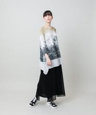 RHPHE05490 HIROKO KOSHINO(ヒロココシノ) 墨絵プリントデザインチュニック /日本製/洗える マルチ