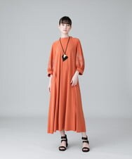 RHPHW33890 HIROKO KOSHINO(ヒロココシノ) ドライポンチシルエットワンピース /日本製/洗える オレンジ