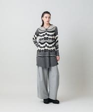RHPLD07540 HIROKO KOSHINO(ヒロココシノ) アートジャージーチュニック /日本製/洗える ブルー