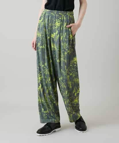 RHQGD15540 HIROKO KOSHINO 【ブラック：WEB/京王百貨店新宿店限定カラー】インクペインティングイージーパンツ/日本製/洗える
