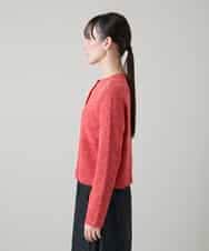 RHSGD04630 HIROKO KOSHINO(ヒロココシノ) 切り替えニットカーディガン/日本製/洗える オレンジ