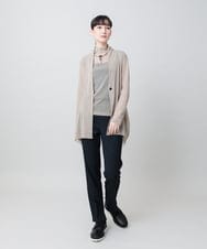 RHTGE23540 HIROKO KOSHINO(ヒロココシノ) ドットプリントシアーチュールカーディガン/日本製/洗える ベージュ