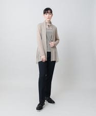 RHTGE23540 HIROKO KOSHINO(ヒロココシノ) ドットプリントシアーチュールカーディガン/日本製/洗える ベージュ