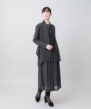 RHTGE23540 HIROKO KOSHINO(ヒロココシノ) ドットプリントシアーチュールカーディガン/日本製/洗える ベージュ
