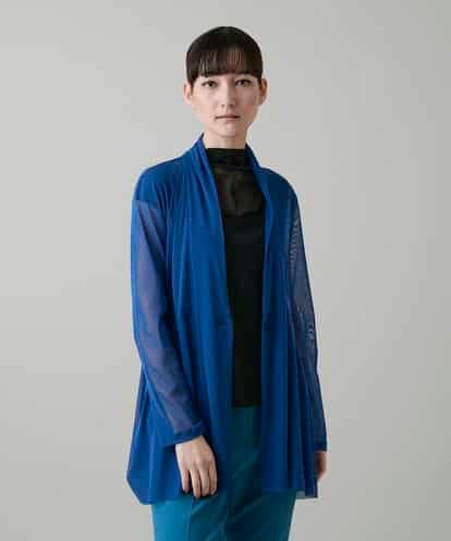 RHTGE24450 HIROKO KOSHINO シアーチュールロングカーディガン/日本製/洗える