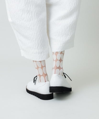 RK8GA01036 HIROKO KOSHINO オーバル柄シースルーソックス/日本製