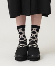 RK8LD02039 HIROKO KOSHINO(ヒロココシノ) ドットジャカードソックス /日本製/洗濯機で洗える ベージュ